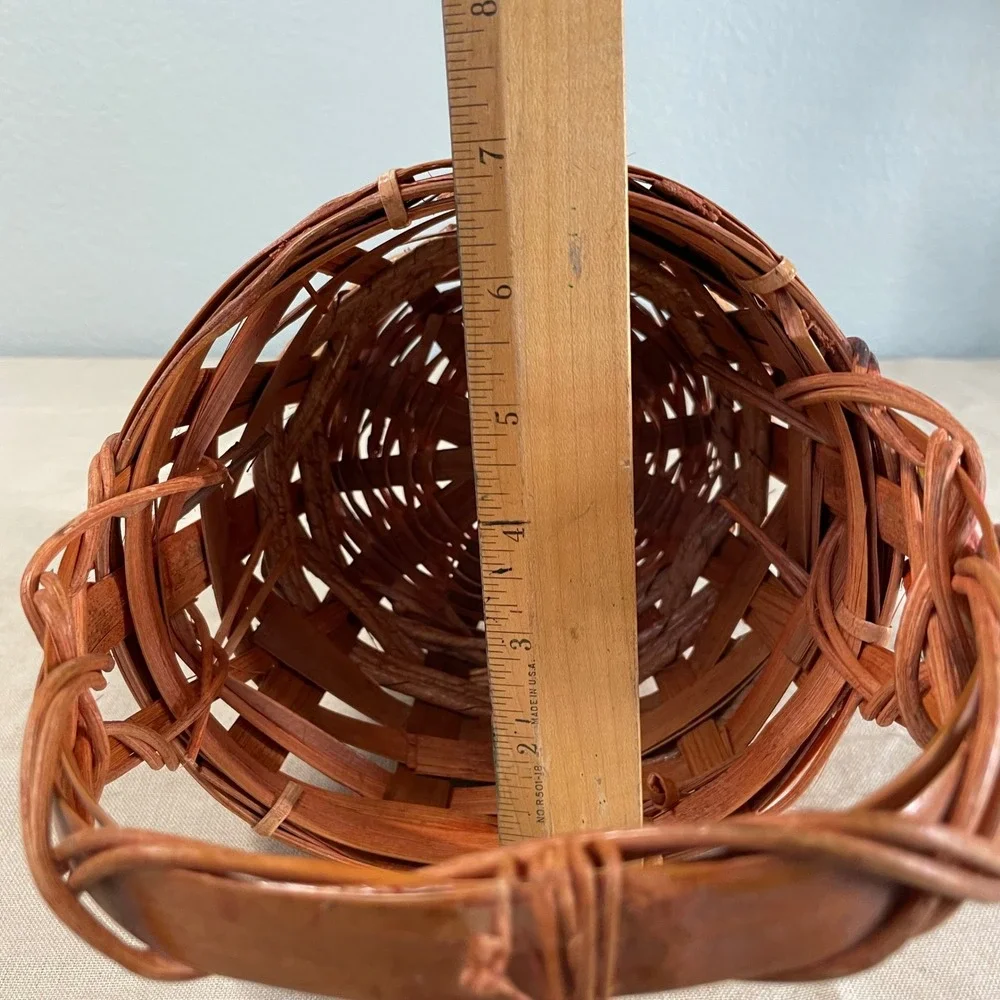 Vintage Fall Basket with Autumn Leaves and Acorns Cottage Decor